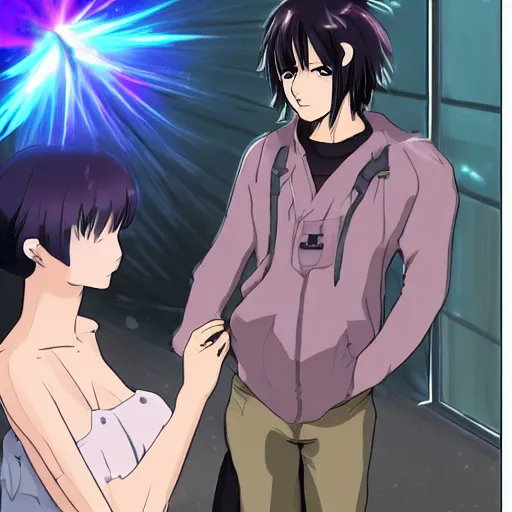 Image similar to psionicist hypnotizing a beautiful girl, anime