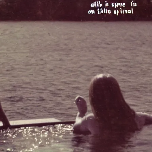 Image similar to alien spying on the girls on the lake, top secret style photo, realistic, 7 0 s