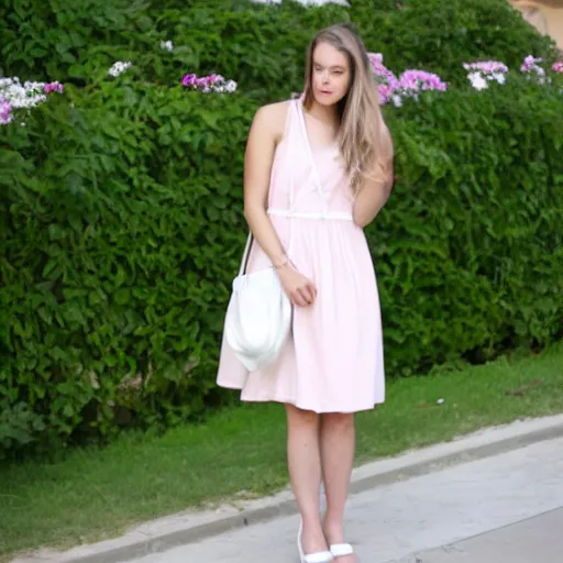 Light pink outlet and white outfits