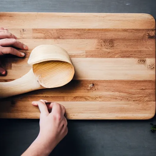 Prompt: British man chopping onions on a wooden cutting board and crying, dslr photo