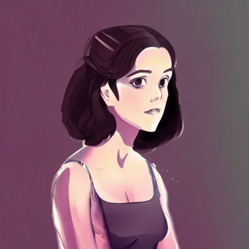 Image similar to a portrait of Daisy Ridley, anime art style