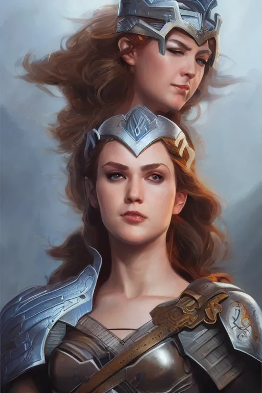 Image similar to amazon valkyrie athena, d & d, fantasy, portrait, highly detailed, headshot, digital painting, trending on artstation, concept art, sharp focus, illustration, art by artgerm and greg rutkowski and magali villeneuve