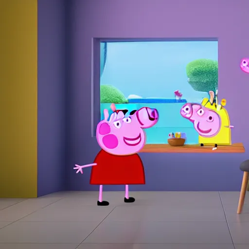 Prompt: Peppa pig ray tracing render, 8k, amazing