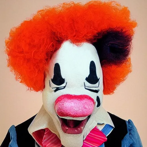 Image similar to cow dressed as a clown