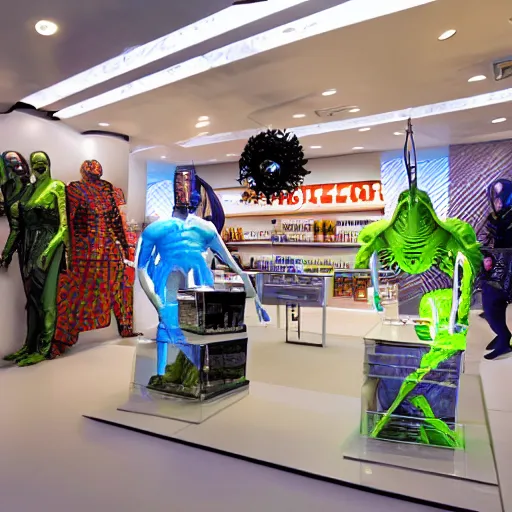 Image similar to alien shop, futuristic