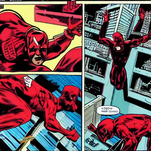 Image similar to detailed daredevil, comic book scene