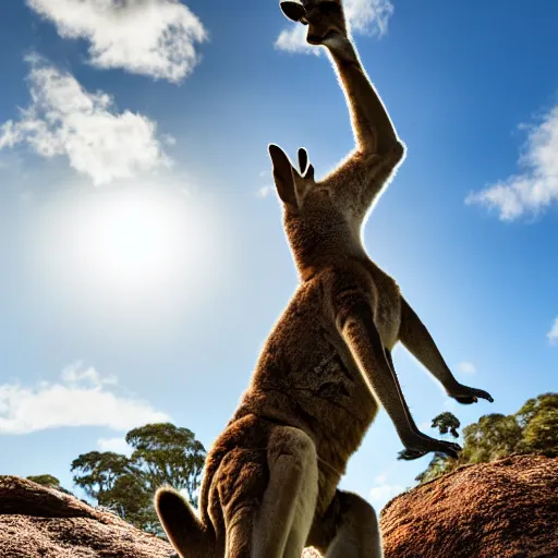 Prompt: dwayne johnson throwing a kangaroo, studio photography, high detail, ultra high detail, 4 k, hdr, 8 k
