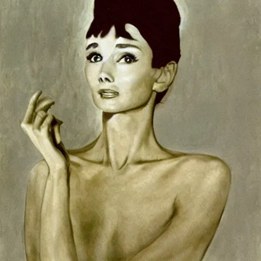 Prompt: audrey hepburn art by auguste rodin