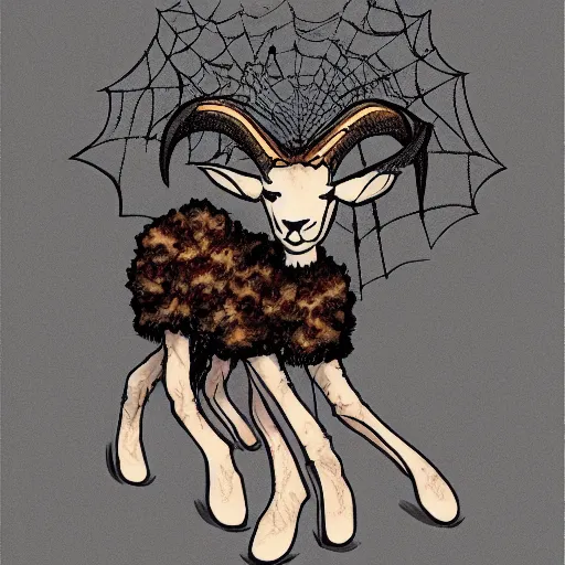 Prompt: fusion between cobweb and lamb, concept art