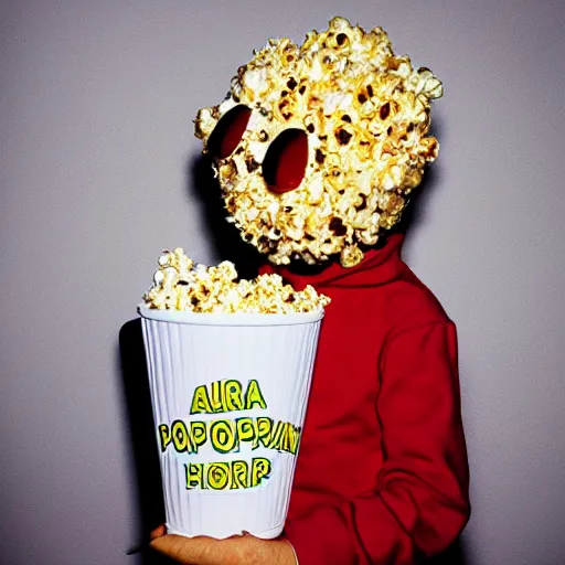 Image similar to a popcorn monster, award winning horror photography