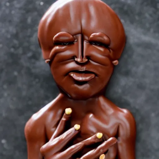 Prompt: chocolate homunculus that looks a bit like kate moss