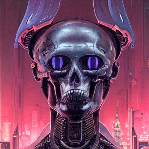 Image similar to death robots take over nyc, portrait by wayne barlowe