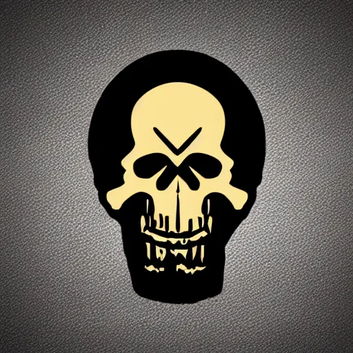 Prompt: death metal themed skull shaped microphone vector logo for a record label, dark, horrorcore, grunge, golden ratio