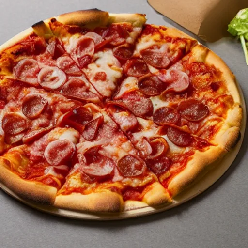 Prompt: New triple crust pizza,promotional image,studio lighting,close up shot,photorealistic,delicious