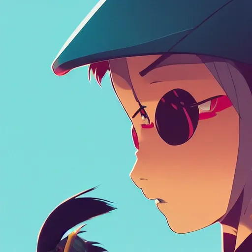 Image similar to face icon stylized minimalist flcl, loftis, cory behance hd by jesper ejsing, by rhads, makoto shinkai and lois van baarle, ilya kuvshinov, rossdraws global illumination