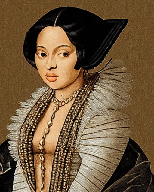 Image similar to a 1 6 0 0 s portrait of kylie jenner