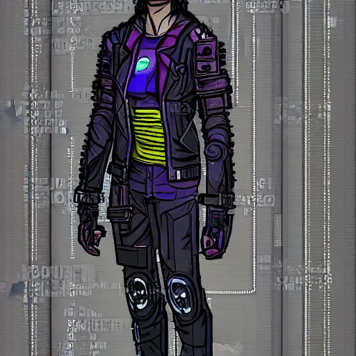 Image similar to cyberpunk character full body