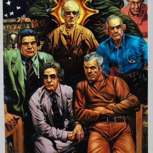 Image similar to larry david jesus christ, normal rockwell, frank franzetta, jack kirby