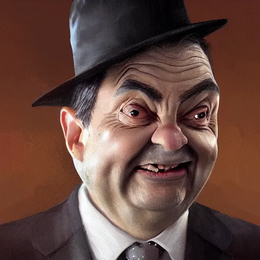 Image similar to portrait of big chungus as mr. bean painted by greg rutkowski, wlop