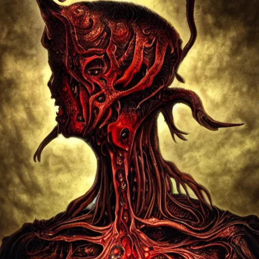 Image similar to justin sun became bloody ugly lovecraftian degenerate abomination, photo - realistic, color image, 4 k, highly detailed, bodyhorror, occult art, by giger, fractal structure