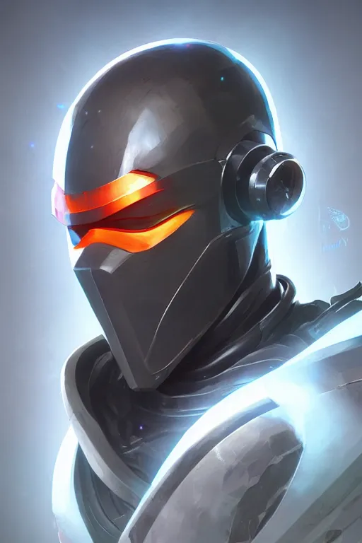 Image similar to epic mask helmet robot ninja portrait stylized as fornite style game design fanart by concept artist gervasio canda, behance hd by jesper ejsing, by rhads, makoto shinkai and lois van baarle, ilya kuvshinov, rossdraws global illumination radiating a glowing aura global illumination ray tracing hdr render in unreal engine 5