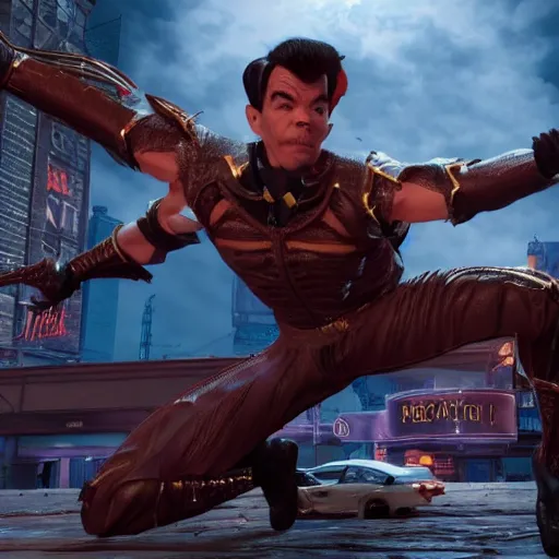 Prompt: John Mulaney rendered in Mortal Kombat 11 in a fight pose