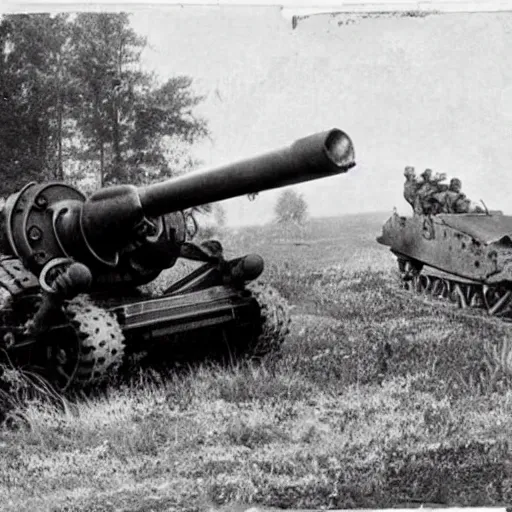 Image similar to a picture of a enormous bear pulling a towed artillery gun behind him, eastern front, historical picture