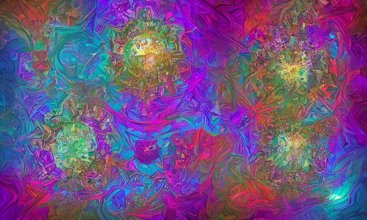 Image similar to reflexion cyberpunk voronoi engine laboratory 3 d volume kaleidoscope mandala fractal chakra digital multicolor stylized concept substance liquid nebula stone, by josan gonzales and dan mumford depth fog overlay multiply photoshop layer