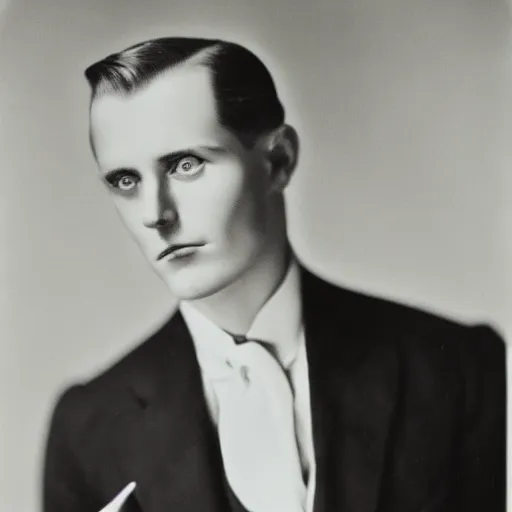 Image similar to a black and white photo of a man in a suit and tie, a colorized photo by george hurrell, dribble, vorticism, 1 9 2 0 s, studio portrait, handsome