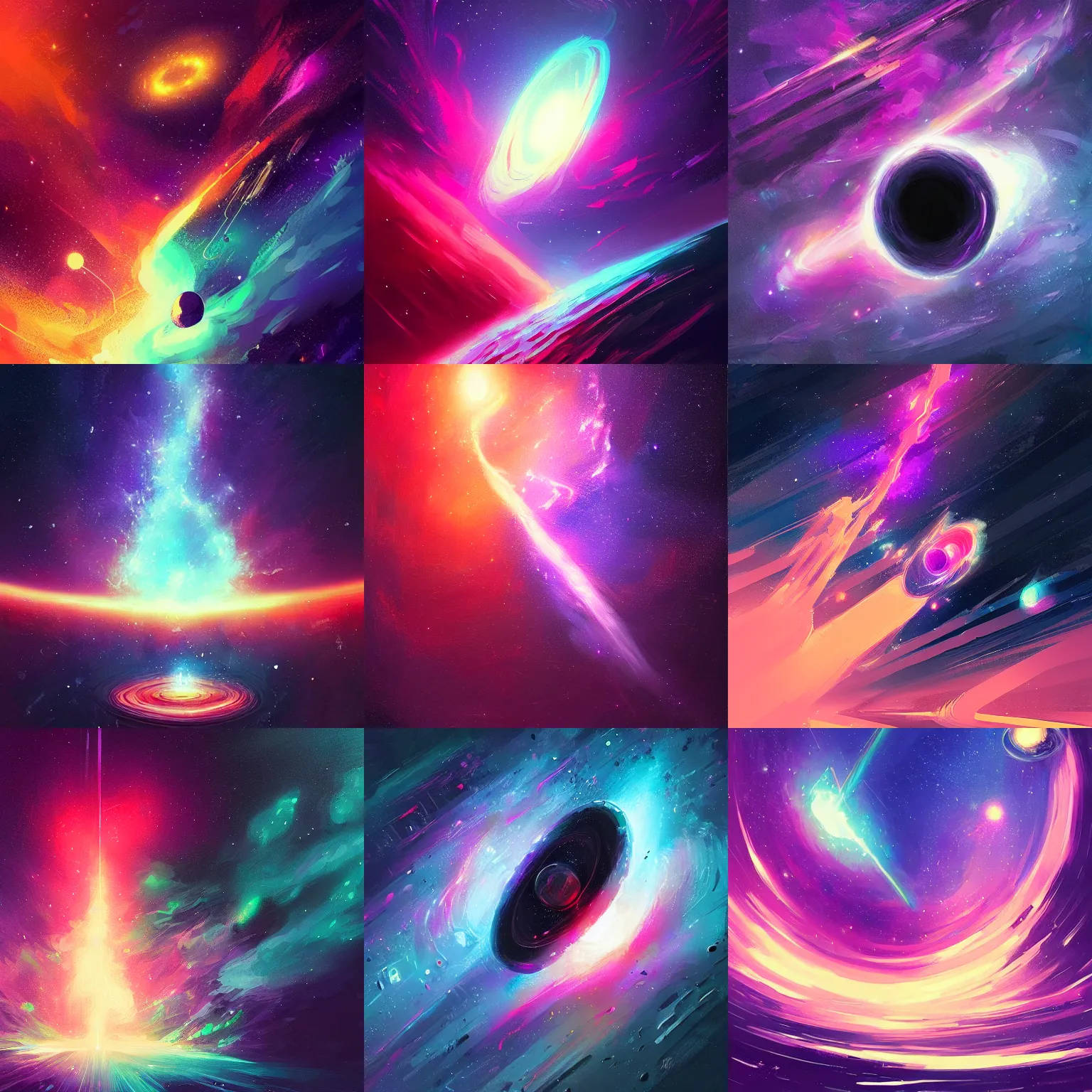 Prompt: space nebula, black hole, by alena aenami, digital art, concept art, trending on artstation