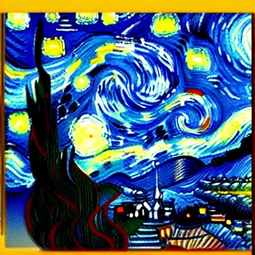 Prompt: starry night painting in the style of leonid afremov
