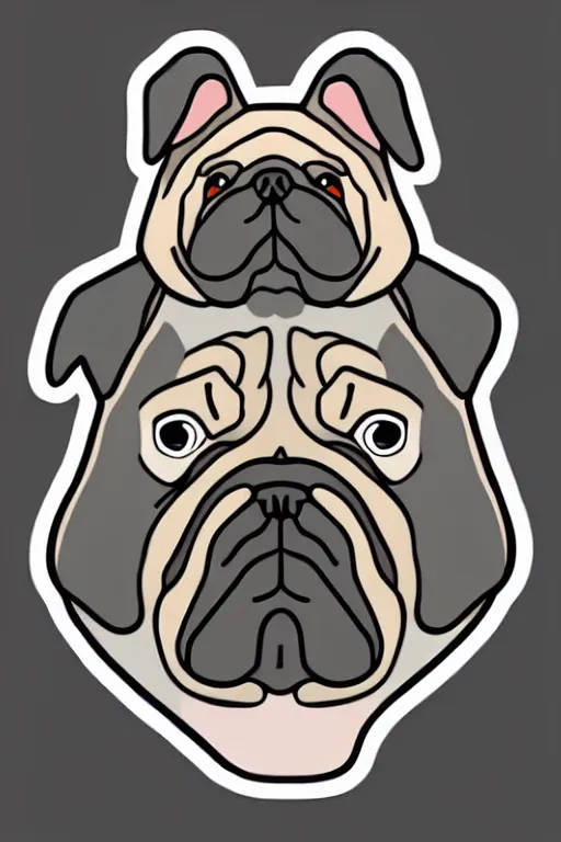 Image similar to Portrait of a big chungus pug, sticker, colorful, illustration, highly detailed, simple, smooth and clean vector curves, no jagged lines, vector art, smooth