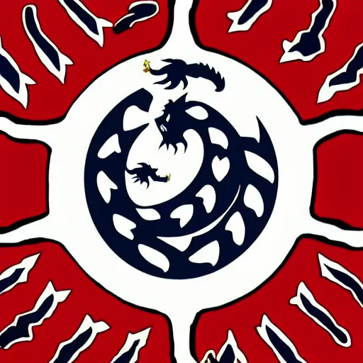 Image similar to official flag of the dragon empire