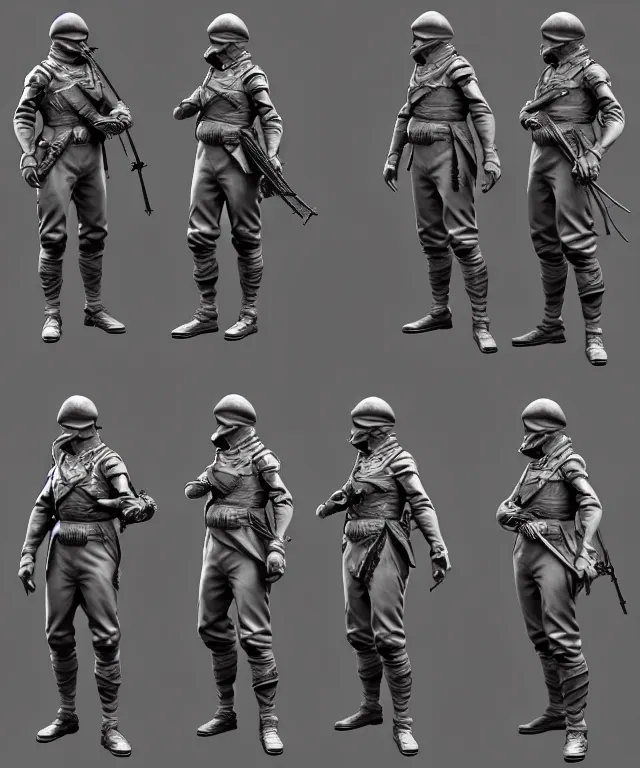 Image similar to 2 d shooter game concept art sprite sheet!!!, 1 8 0 0 victorian combat underwater soldier concept art, hyperrealism, fine detail, 8 k, 3 d render, artgerm, artstation contest winner, cgsociety, cryengine, zbrush, vray, no background