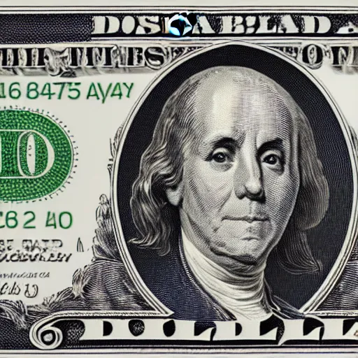 Prompt: dollar bill with Rosalía face inside