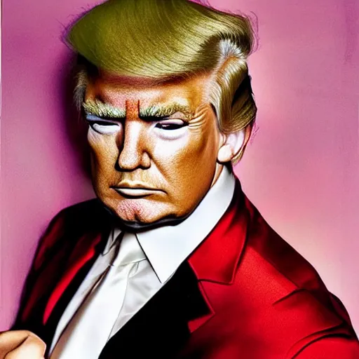 Image similar to david lachapelle portrait of donald trump in full drag