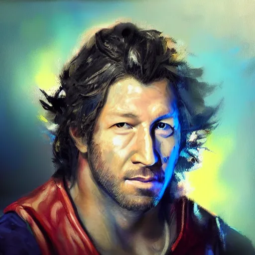 Image similar to beautiful portrait of Kenny Omega , painterly, brush stroke oil painting, dynamic lighting, imagine fx, artstation