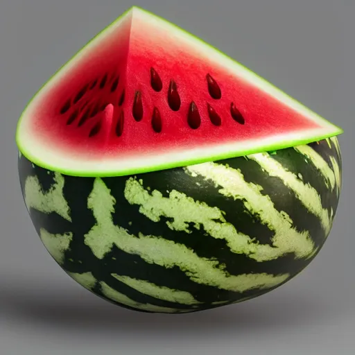 Prompt: a crossbreed between a watermelon and strawberry, by shaddy safadi, feng zhu, and john j. park, trending on artstation, zbrush, photorealistic details, intricately defined, comprehensive art, complexly detailed, professional photography, 4 k, 8 k