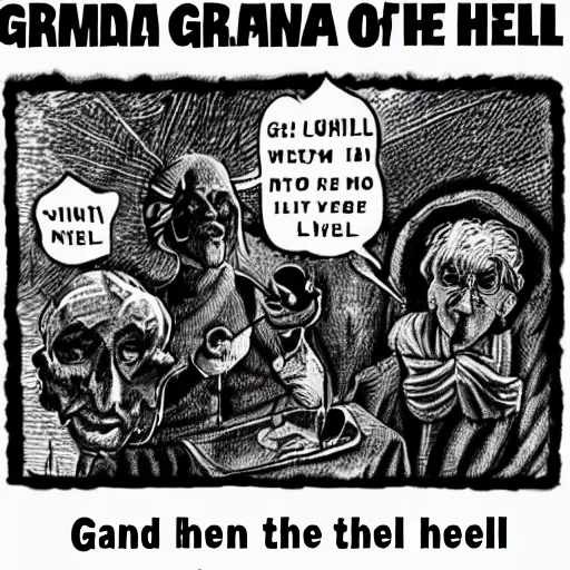 Image similar to grandma of the 9 th level of hell