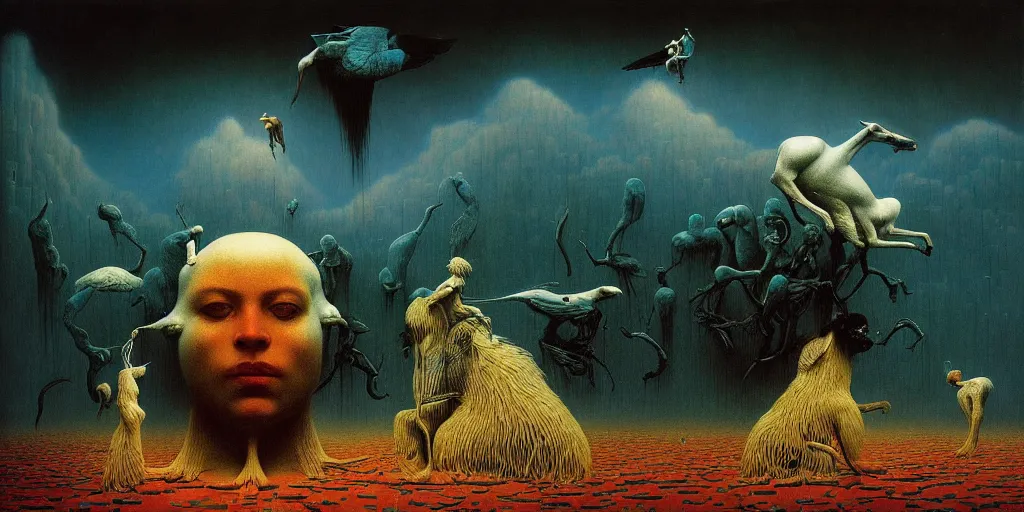 Image similar to imaginary animals abstract oil painting by gottfried helnwein pablo amaringo raqib shaw beksinski cinematic sci - fi carl spitzweg