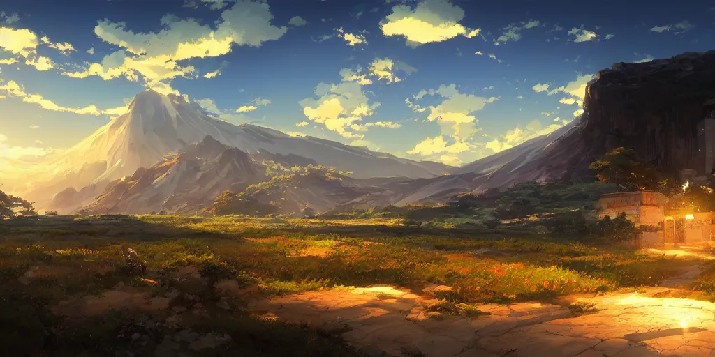 Image similar to a stunning biblical landscape by makoto shinkai