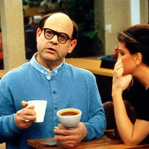 Prompt: “George Costanza complaining to the waitress about the temperature of his coffee”