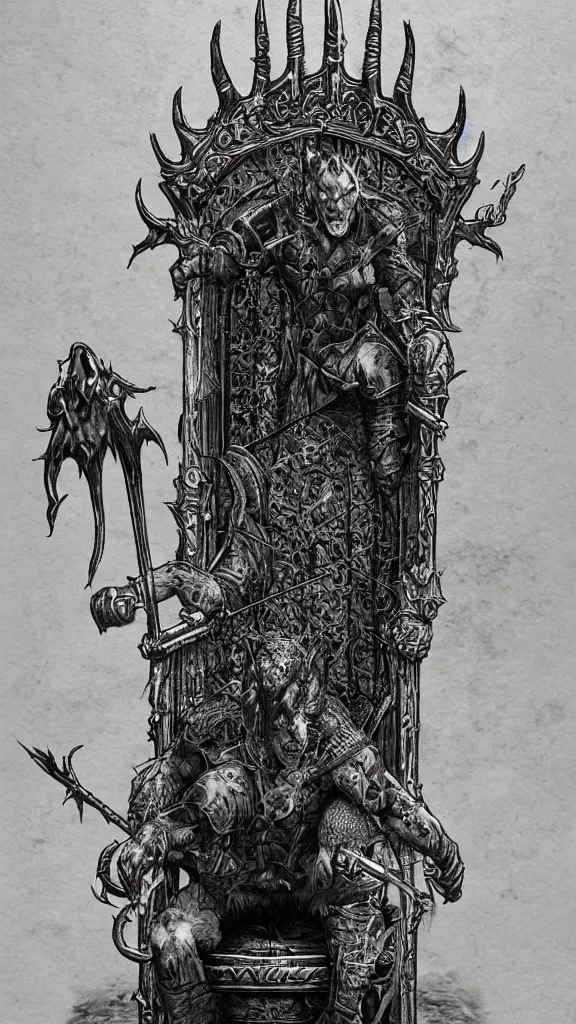 Image similar to the pisslord on his urinal throne, photorealistic, hyperrealistic, d & d, dungeons and dragons, highly detailed, intricate, dark fantasy art, satanic, evil, regal, ink