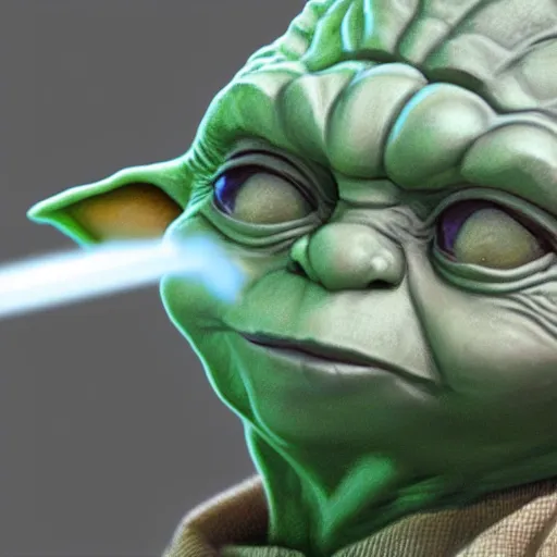 Prompt: Yoda smoking a cigarette, digital art, realistic, artstation, detailed