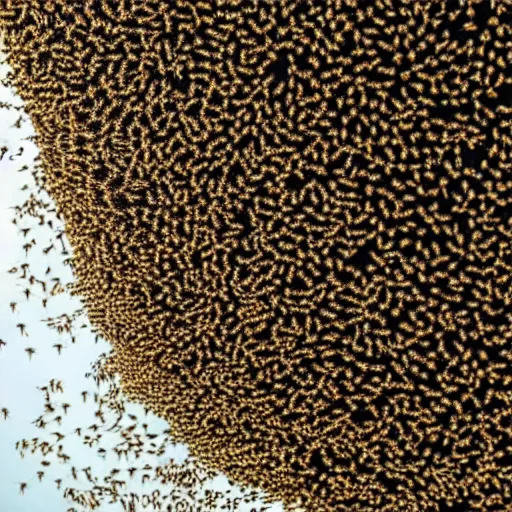 Image similar to swarm of bees emerge from a paper next like a cyclone