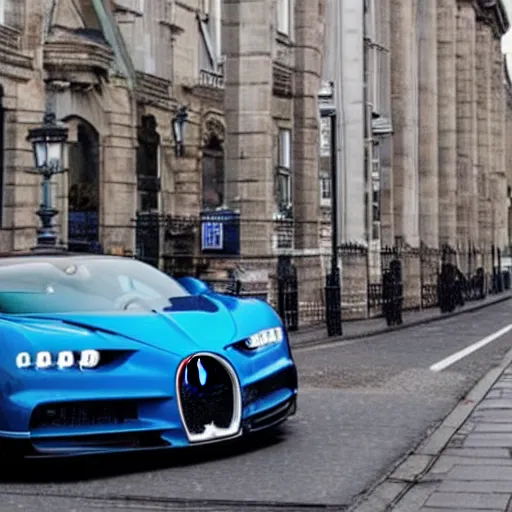 Prompt: a bugatti chiron in dublin, ireland