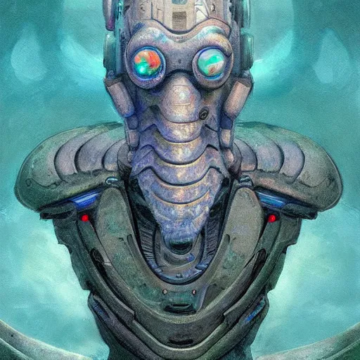 Prompt: A cyborg Squidward Tentacles as the ultimate tyrant emperor of the universe. Realistic sci-fi concept. Trending on ArtStation. A vibrant digital oil painting. A highly detailed fantasy character illustration by Wayne Reynolds and Charles Monet and Gustave Dore and Carl Critchlow and Bram Sels