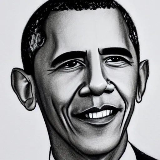 Image similar to crayon drawing portrait of barack obama, high detail