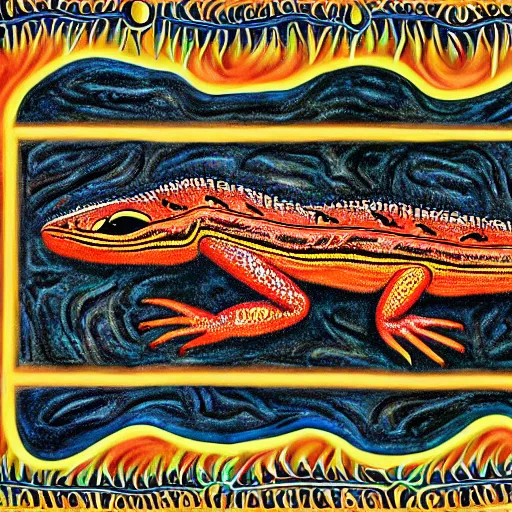 Image similar to australian aboriginal dreamtime lizard mural