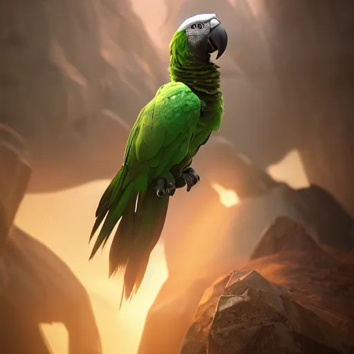 Image similar to Parrot ,cinematic shot, epic, volumetric lighting, made by Stanley Artgerm Lau, WLOP, Rossdraws, ArtStation, CGSociety, concept art, cgsociety, octane render, trending on artstation, artstationHD, artstationHQ, unreal engine, 4k, 8k,